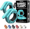 DMoose Fitness Barbell Clips 2 Inch (Pair) - Quick Release Olympic Barbell Clamps & Collars with Anti Slip TPR Grip for Secure Weightlifting and Powerlifting - Weight Clips for Bars at Home or Gym