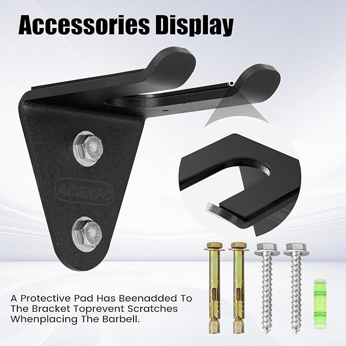 Wall-Mounted Gym Organizer, Resistance Band Storage Rack, Barbell Holder Wall Mount, Dumbbell Storage, Home Gym Accessories Holder