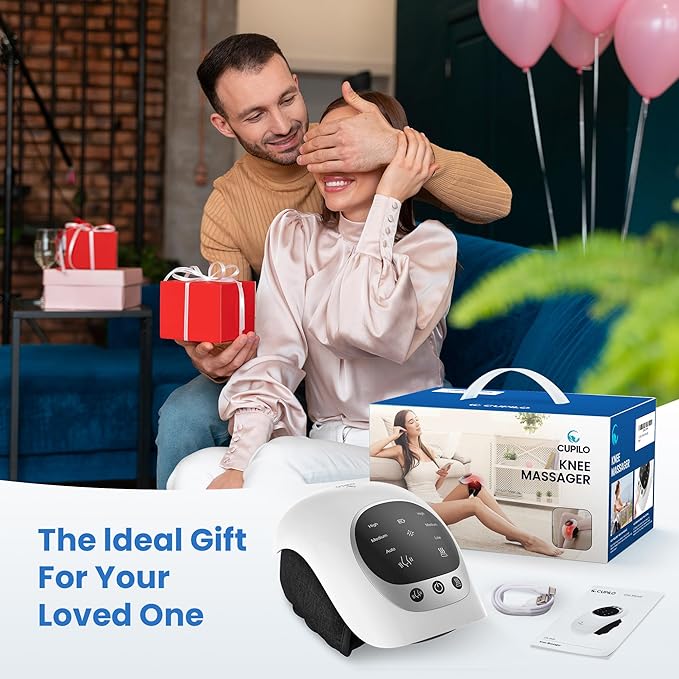 FSA Eligible Knee Massager with Heat for Pain Relief, HSA Eligible, Portable Cordless Knee Massager with Vibration for Comfort & Relaxation, Gift for Mom, Dad, Grandma & Grandpa, Seniors