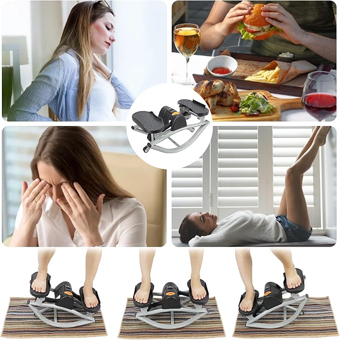 EMESAK Rocking Stepper Side to Side, Portable Compact Lateral Motion Steppers, Track Time, Calories with Digital Display, for Legs, Glutes, Abs for Women Men