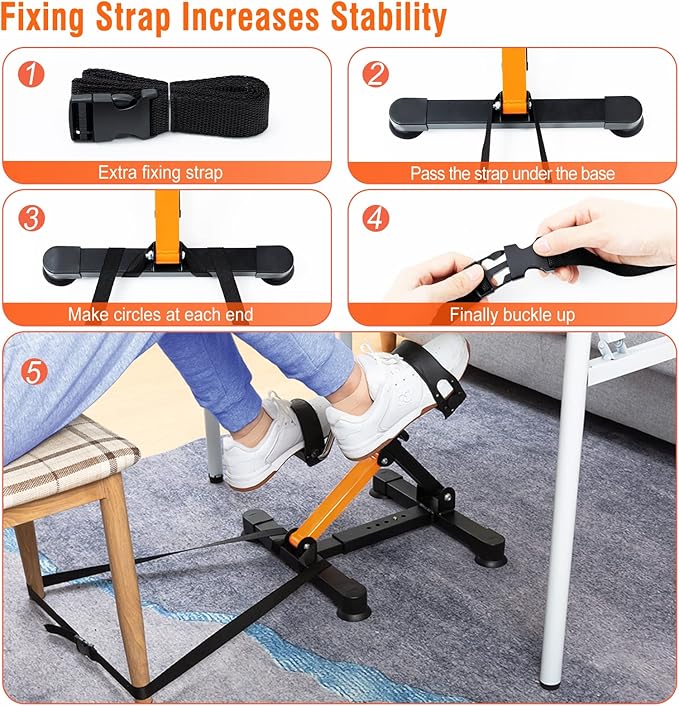 Under Desk Bike Pedal Exerciser, GOREDI Foldable Cycle Exercise Bike for Office, Upper & Lower Peddler Exerciser for Seniors with LCD Display, Fitness Folding Exerciser Peddler for Arm & Leg Workout