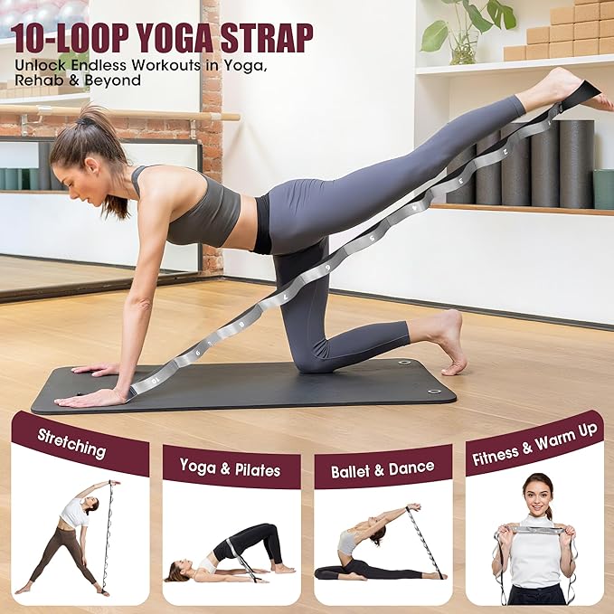 ROSAPOAR Pilates Essentials Kit for Women, Pilates Ring Set - 14" Magic Circle with Yoga Ball & Resistance Bands – Pilates Kit for Home Workouts, Toning & Core Sculpting Pilates Equipment
