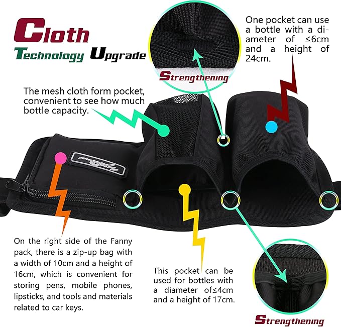 Massage Bottle Bag Massage Therapist Holster Massage Lotion Holster Massage Oil Holster（YR3KD-3KD-3 Black）
