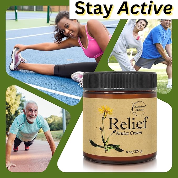 Relief Arnica Cream Natural Lotion for Effective Sore Muscle Support | Arnica Cream with Lemongrass & Eucalyptus Essential Oils | Best Massage Lotion for Massage Therapy – 2 Pack