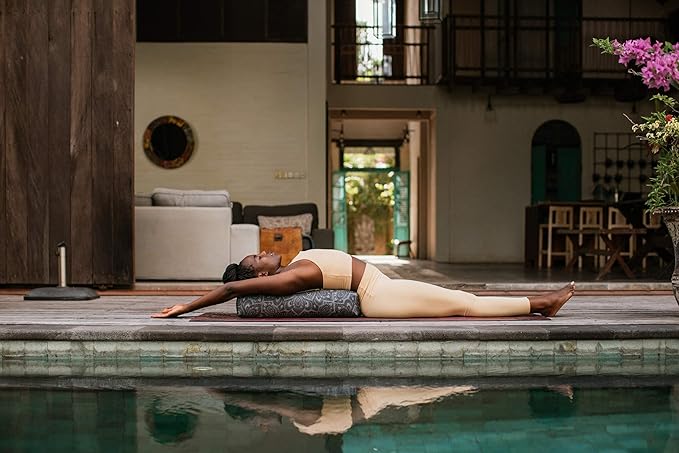 yogadesignlab | The Yoga Bolster | Comfortable, Supportive Eco-Friendly Luxury Yoga Cushion | Recycled Plastic Bottle Microfiber | Natural Cotton, Foam Filling