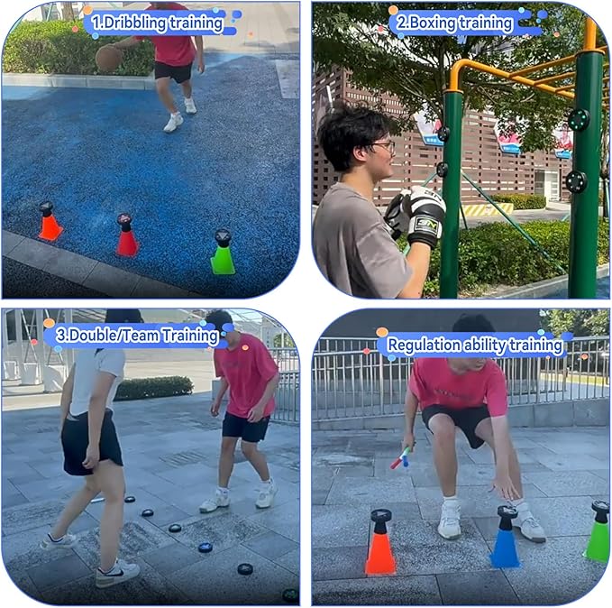 JOJOCY Reaction Training Light Magnetic, 5 Lights Color 6 Modes 30h Battery Life Improves Reaction Speed and Agility for Soccer, Basketball, Boxing, Rugby, Daily Entertainment
