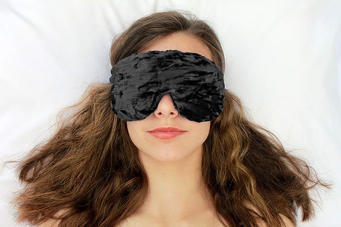 Opulence Weighted Yoga Eye Mask – Handmade Relaxation Pillow for Meditation & Savasana – Lavender Scented or Unscented, Flaxseed Filled, Satin & Velvet with Adjustable Strap