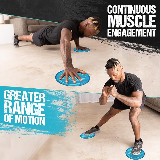 Gliding Discs for Working Out - Exercise Sliders for Carpet & Hardwood Floors 1 Pair, Authentic Workout Sliders Disc for Full Body Resistance Workout, Includes 4 Streaming Video Workouts