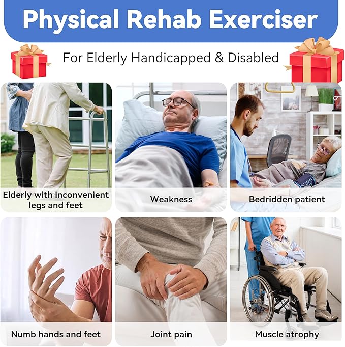Motorized Pedal Exerciser Leg Arm Workout Knee Physical Therapy Assisted Rehabilitation Electric Exercise Bike Home Recover Fitness Equipment Suitable for Elderly