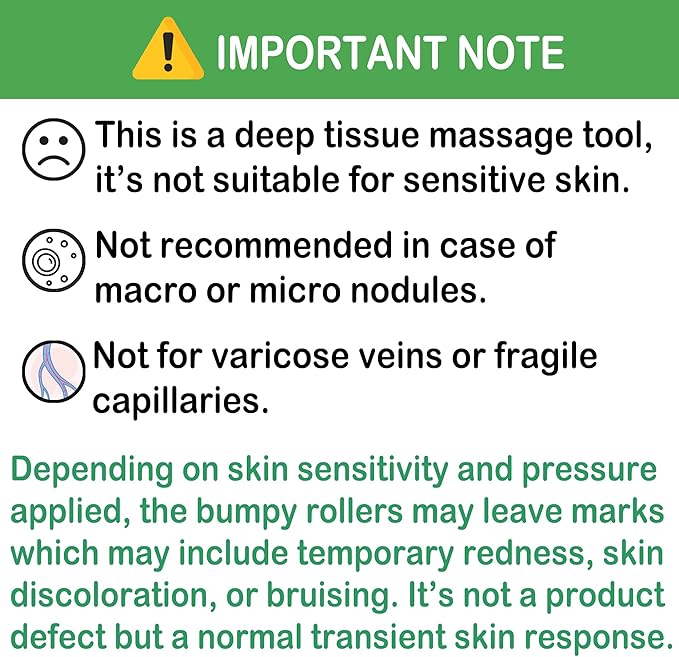 Cellulite Massage Tool Leg Roller. Lymphatic Drainage Massager Muscle Roller with Spiky Balls for Thigh Calf Arm Back Buttock. Fascia Blaster for Circulation Deep Tissue Pain Relief Recovery (Purple)