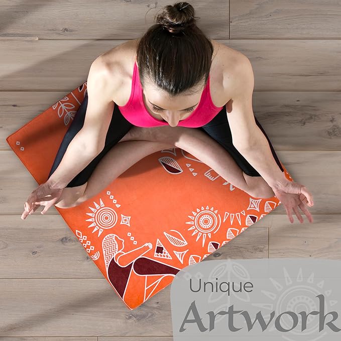 Zaveur Royal Court Meditation Mat With Velvet Cover - 24" x 24" Square Zabuton Thick Yoga Mat - Non Slip Exercise Mat for Home Workout - Thick Foam Exercise Floor Mat for Zafu or Bench
