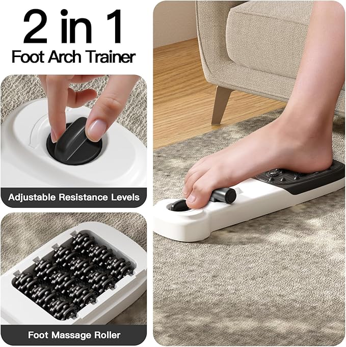 Foot Arch Trainer with Adjustable Resistance, Plantar Fasciitis Relief & Arch Support Strength, for Flat Feet, Foot Arch Exercise for Adults & Seniors