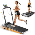 Walking Pad with 12% Incline & Height-Adjustable Handlebar, 5-in-1 Foldable Treadmill for Home & Office, Portable Under Desk Treadmill with LED Display & App Control