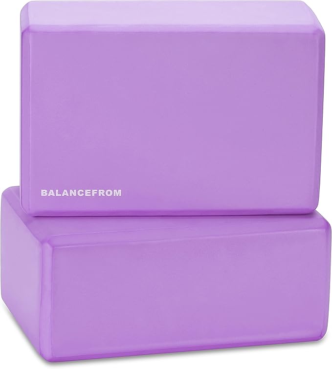Fitvids Set of 2 High Density Yoga Blocks, 9"x6"x4" Each, Pair, Multiple Colors