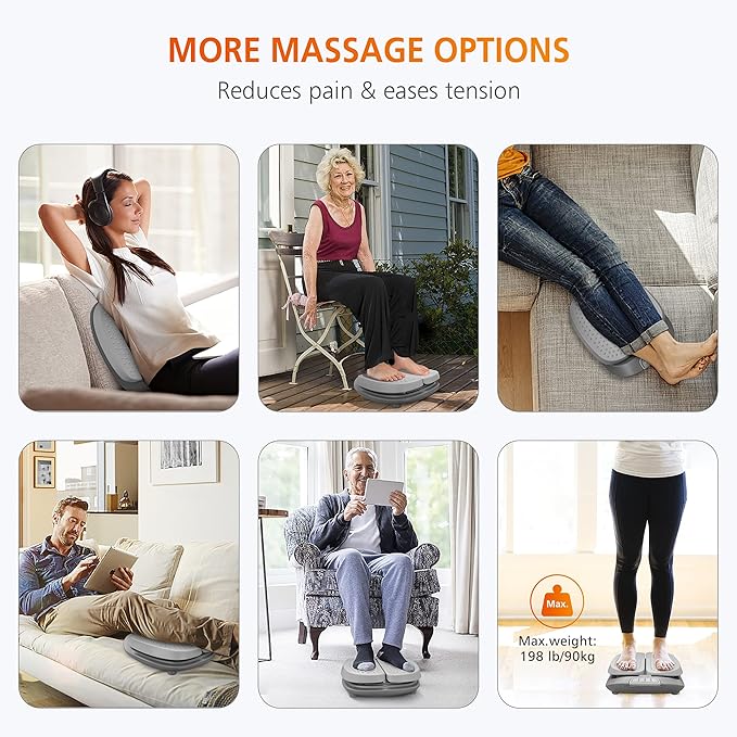 Snailax Vibration Foot Massager with Heat,Remote Control,Adjustable Vibration Speed Electric Massager Machine for Circulation,Plantar Fasciitis, Pain