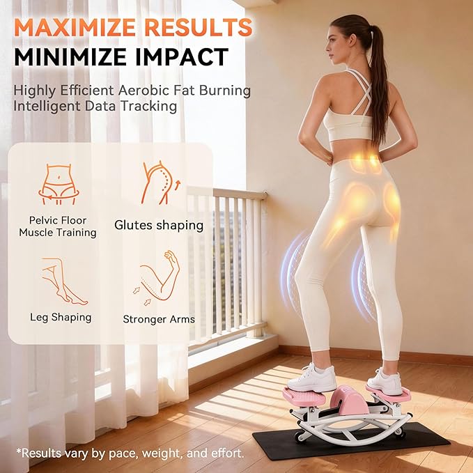 Gannyfer Rock Stepper with Digital Display, Side to Side Lateral Stepper Machine with Resistance Bands for Home Workout, Low-Impact Fitness Equipment for Legs, Glutes & Core