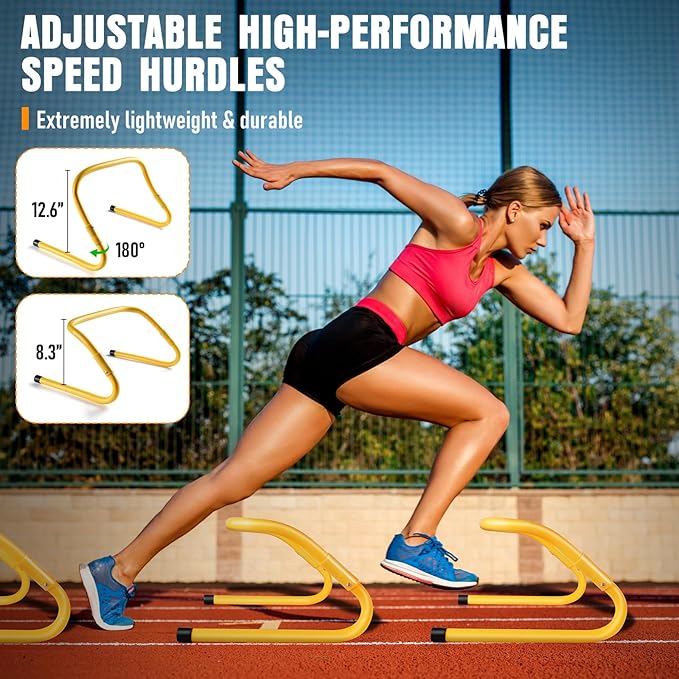 Agility Ladder, Agility Speed Training Equipment Set, 20ft Speed Ladder, 12 Soccer Cones, 4 Hurdles, Jump Rope, Running Parachute, Soccer Football Basketball Training Equipment Accessories