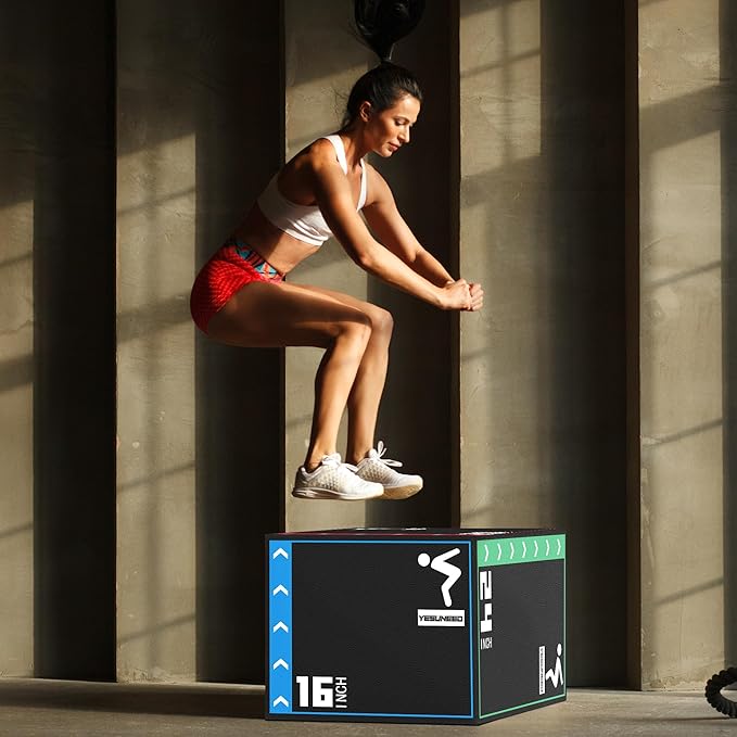 Jumping Plyo Box 3 in 1 Foam Plyometric Box Heavy Duty Jumping Box High Density Foam Plyo Box for Home Gym Jumping Training Fitness Workout Exercise