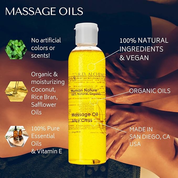 RD Alchemy - 100% Natural & Organic Edible Massage Oil - Sweet & Rich Flavor: Bay Rum Love - Lightweight, Silky Smooth Massage Oil with Natural Oils for a Soft, Sensual Glide and Mild Taste!