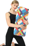 Aozora Yoga Bolster Pillow for Restorative Support & Meditation, Carry Handle & Strap Included, 8-Feet Length