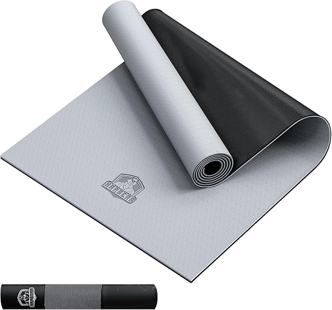 HAPBEAR Large Yoga Mat - 72"x36" Extra Wide Exercise Mat - 1/4" Thick Dual Color PVC | Anti-Slip Surface & High Cushioning - Ideal for Yoga, Pilates & Home Workouts - Bonus Mesh Bag