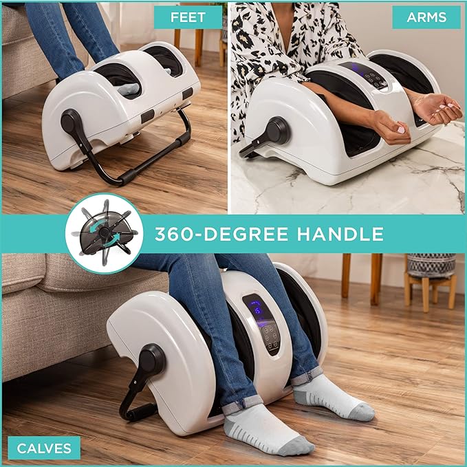Best Choice Products Heated Shiatsu Foot Massager for Pain Relief, Plantar Fasciitis, Neuropathy, Blood Circulation w/Compact Design - Pearl White