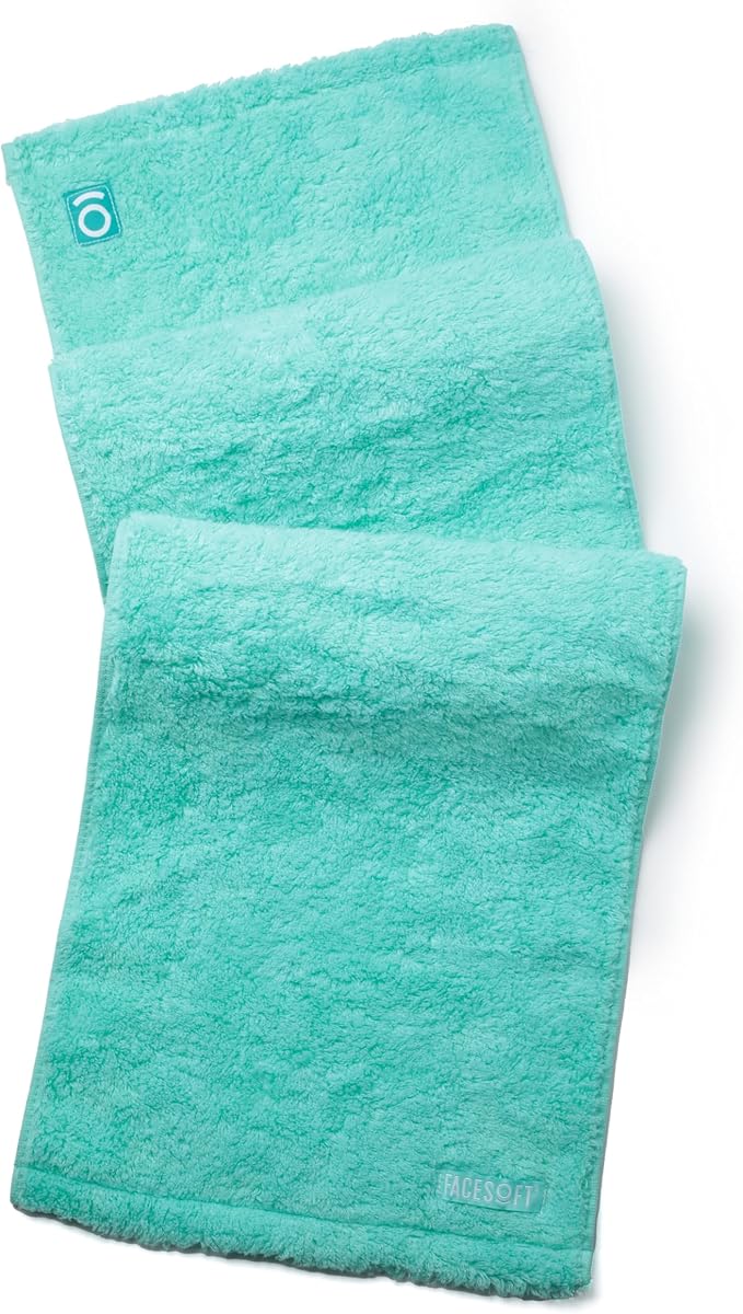 FACESOFT Eco Friendly Gym Towel for Working Out - Soft and Absorbent Cotton Exercise - No Synthetic Microfibers or Plastics - Sweat Towel for Gym, Fitness, Sports, Yoga - Aqua - 1 Pc