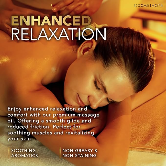 Natural Nourishing Citrus & Coconut Massage Oil- Smooth Glide, Non Greasy Therapeutic Massage Oils with Rejuvenating, Hydrating & Aromatic Essential Oils for Dry Skin, Soothes Muscle & Joints 8.8 oz