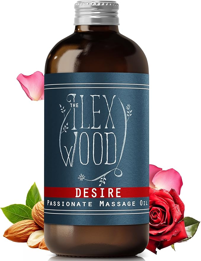 The Ilex Wood - Desire - Vegan Natural Passionate Spa Massage Oil, Handmade - 3.38 fl oz (100ml)