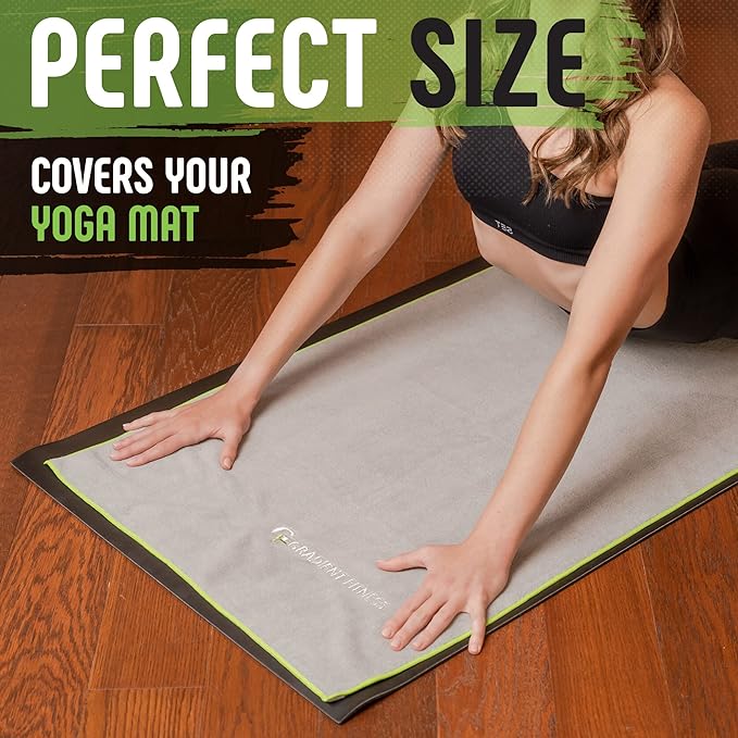 Gradient Fitness Yoga Towel for Yoga Mat, Non Slip Hot Yoga Towel, Manduka Yoga Towel, Hot Yoga Mat Towel, Yoga Mat Cover, Yoga Toes Towel, Washable Yoga Mat, Nonslip Yoga Towel, Microfiber Towels