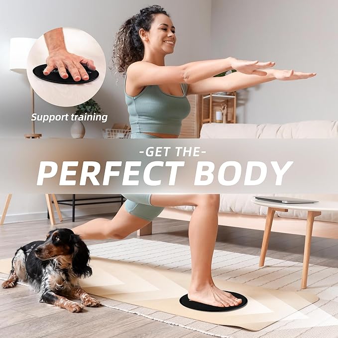ZILLEEN Exercise Sliders for Working Out Fitness Discs for Pilates Women Men, 2 Pack
