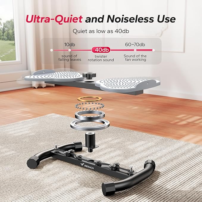 MERACH Waist Twister Machine Exercise, Ab Twist Board with 300 lbs Weight Capacity, Abs Workout for Slim Waist and Core Ab Exercise, Noiseless Home Gym Equipment for Women Men
