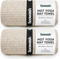 Hot Yoga Towel,Microfiber Yoga Mat Towels Non Slip for Hot Yoga Absorbent Microfiber Sweat Anti-Slip Cover,Bikram,Pilates,Exercise,Fitness 28 inch X 72 inch Beige 2 Pack