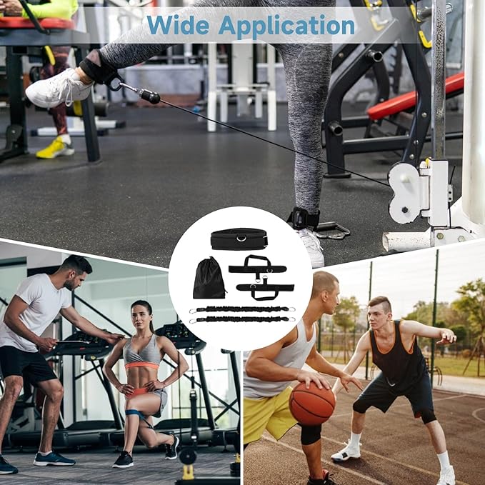 Vertical Jump Trainer, Leg Strength Resistance Belt, Jump Training Equipment, Adjustable Leg Strength Training Belt for Basketball, Volleyball, Football, Tennis, Squat and Agility Workouts (C)