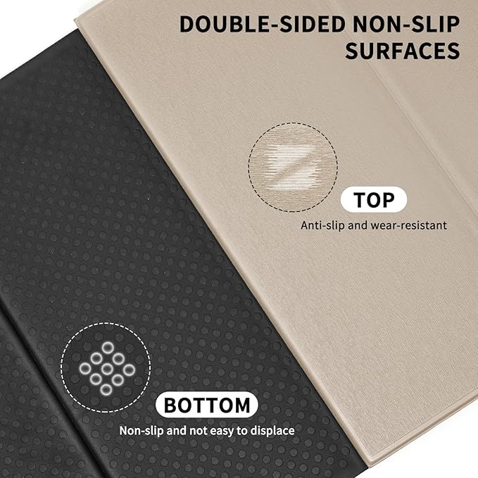 Foldable Yoga Mat Extra Thick & Large (74" x 31.5" x 0.32"), Double-Sided Non Slip & Lightweight Fitness Mat, 8mm Thick Wide Exercise Mats for Woman Man Kids, Portable Workout Mats for Travel, Studio or Home Use