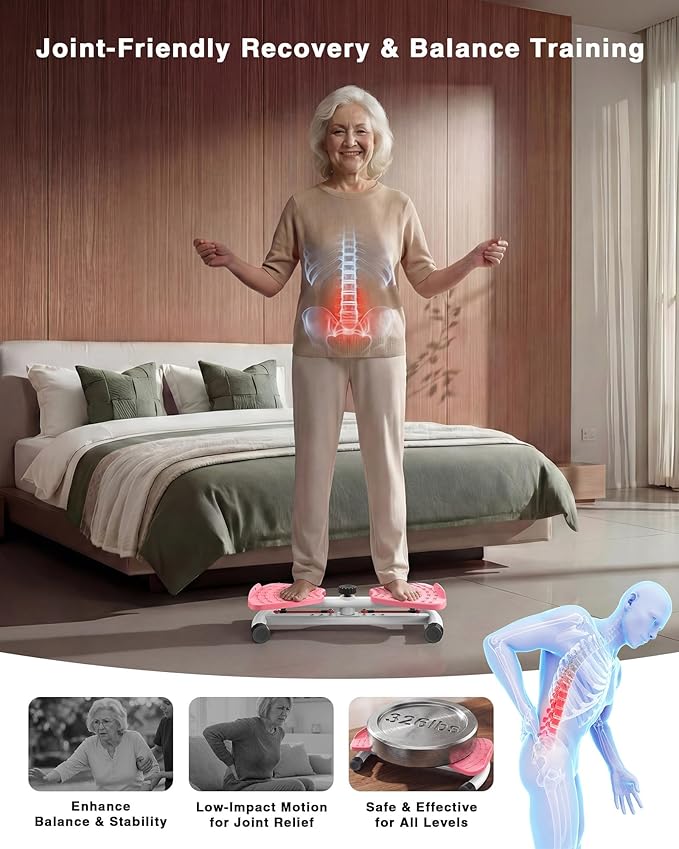 Waist Twister Machine Exercise, 326 lbs Ab Twister Board for Exercise, Home Gym, Balance Training & Fat Burning, Noiseless Workout Equipment for Women & Men - Twist Exercise Machine