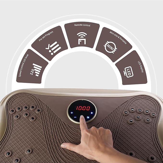 Vibration Plate Fitness Platform with 120 Speed Levels, Low-Noise Design & Fat Burning for Home Gym, Small Spaces - Ideal for Women, Men, Weight Loss & Muscle Recovery