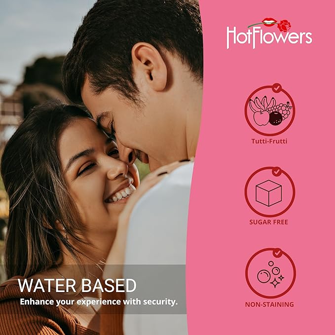 Hotflowers Babaloo Oral Ice Flavored Body Gel – Water-Based Cooling Massage Gel, Edible & Refreshing, Unisex Relaxation Formula – 15g Each (Tutti-Frutti)