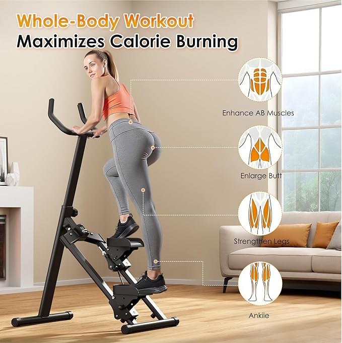 SogesHome Folding Stair Stepper Machine for Home Gym Exercise, Indoor Stepper Climber Machine with Adjustable Handlebar & Pedals, Full Body Vertical Cardio Fitness Workout Equipment, Black