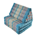 Zafuko Three-Fold Thai Cushion - Teal/Turquoise - Organic Water-Resistant Kapok Filling, Multi use Including meditaiton, Lounging, Reading, Stretching.