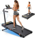Foldable Walking Pad with 0-15% Auto Incline and Handle Bar, Under Desk Treadmill with 300LBS Weight Capacity, 3.0HP Quiet Treadmills for Home with Speaker, APP & Remote Control