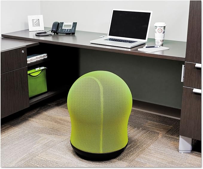 Safco Zenergy Swivel Ball Chair, Anti-Burst, Vinyl Exercise Ball Chair for Home, Office & Classroom, Ideal for K-12, Supports Active Seating, Green Mesh
