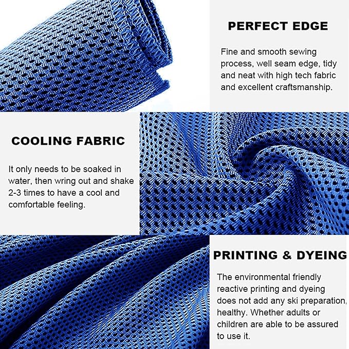 Pack of 20 Cooling Towel 40x12'' Ice Towel for Neck and Face Microfiber Chilly with Bag Breathable Yoga Gym Stay Cool Towels Sweat Rag for Workout Running Camping Pilates Beach, Dark Blue