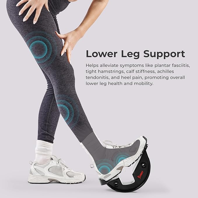 Sunny Health & Fitness Calf Stretcher and Foot Rocker for Plantar Tight Calves Relief Hamstring Ankle Strengthener Facetious Sling Stretch Fighter Stretching Device Mobility