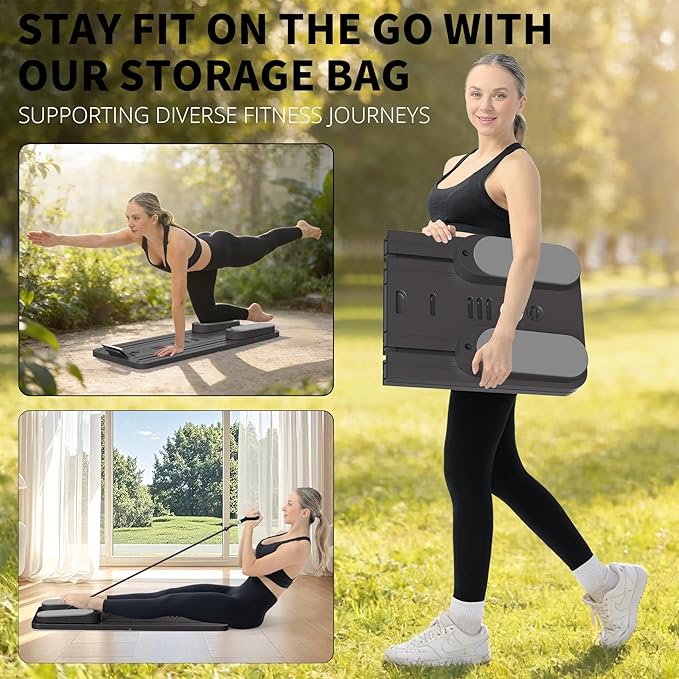 Pilates Board - Pilates Reformer Set, Multi-Purpose Foldable Pilates Reformer Board for Home,11 in 1 Pilates Equipment