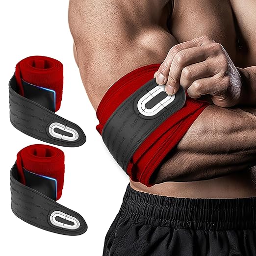 Jaffick Elbow Wraps for Weightlifting (1 Pair) - Double-Layer Reinforced 40'' Elastic Elbow Brace Compression Strap & Gym Joint Support Brace - for Bench Press, Powerlifting, and Pressing