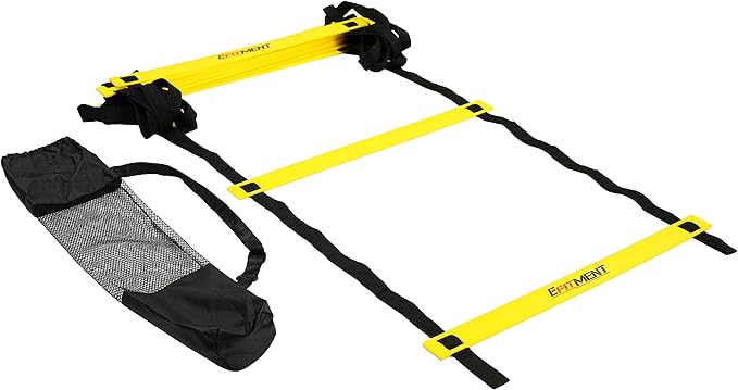 EFITMENT Speed Ladder, Agility Ladder Speed Training Equipment w/Carrying Bag – 11 Rung 13.5ft for Fitness Speed Training, Obstacle Course, Footwork, Soccer – A008