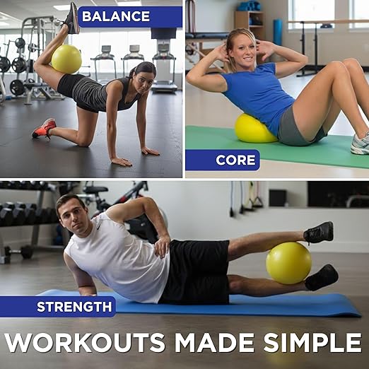 THERABAND Mini Ball, Small Exercise Ball for Yoga, Pilates, Abdominal Workouts, Shoulder Therapy, Core Strengthening, At-Home Gym & Physical Therapy Tool