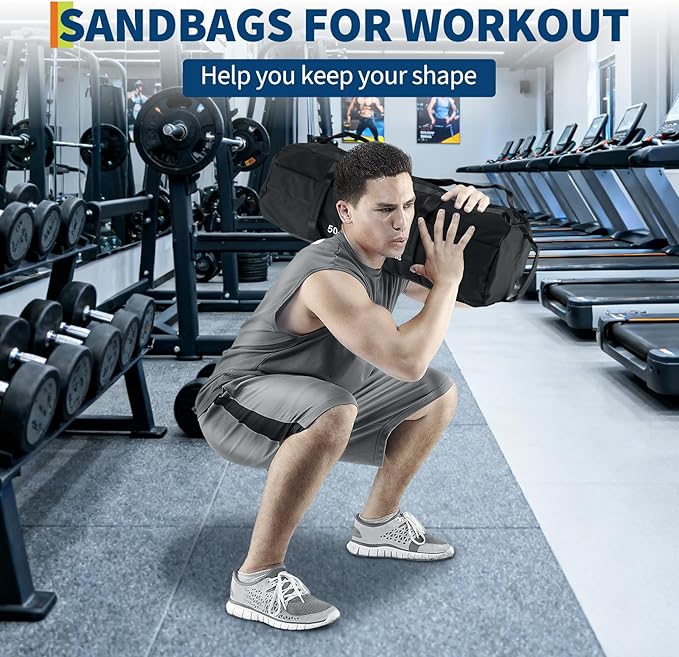 Sandbags for Workout,Adjustable Sand Bags for Fitness,Yoga, Strength Training and Full-Body Workouts,Black