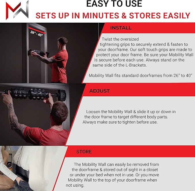 Pro Series- Stand Up Door Mounted Textured Foam Roller for Deep Tissue Massage & Muscle Recovery for Exercise, Includes 4 Trigger Point Attachments